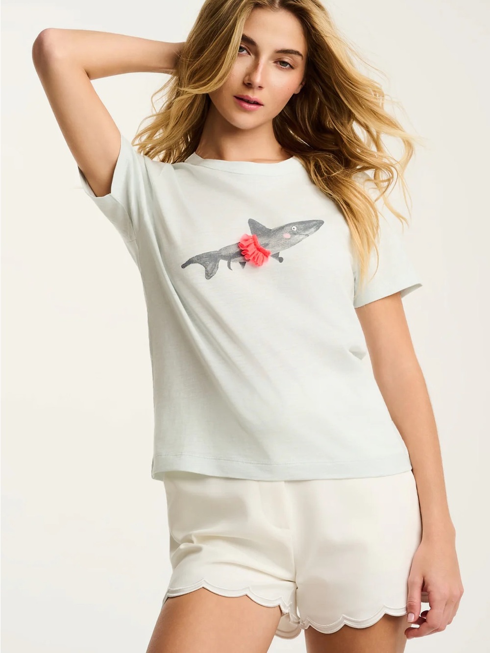 ADORABLE LISA TODD JAW DROPPING SHARK TEE SHIRT IN SALTY AIR